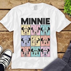 Disney Minnie Mouse Pastel Boxes T-Shirt Unisex Tee Adult T-shirt Kid Shirt
